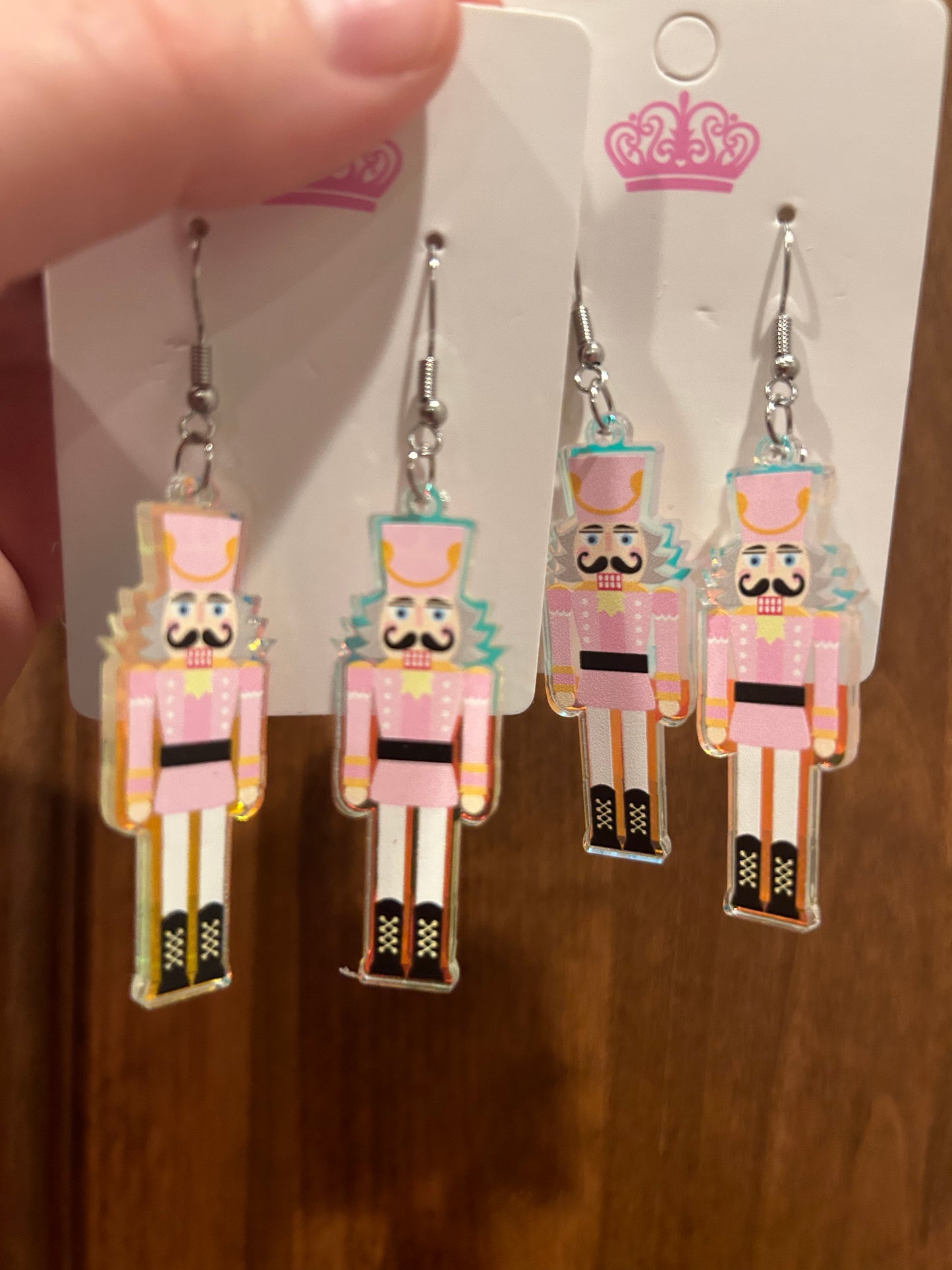 Pink nutcracker earrings