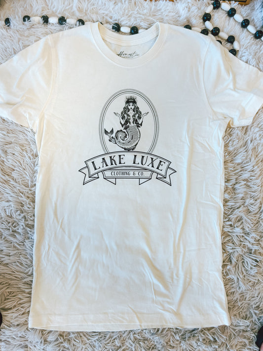 Lake Luxe vintage white classic fit tee