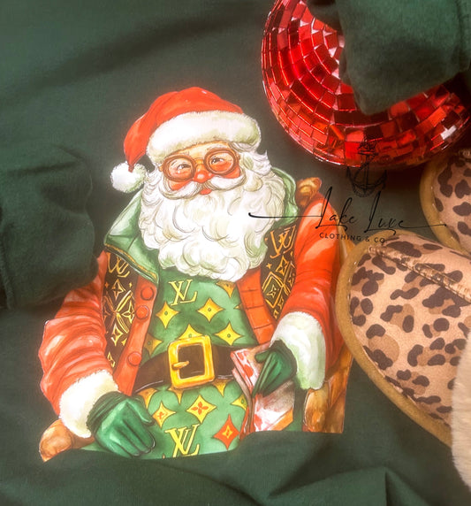 Bougie green santa- jerzees sweatshirt 🎅🏻made to order