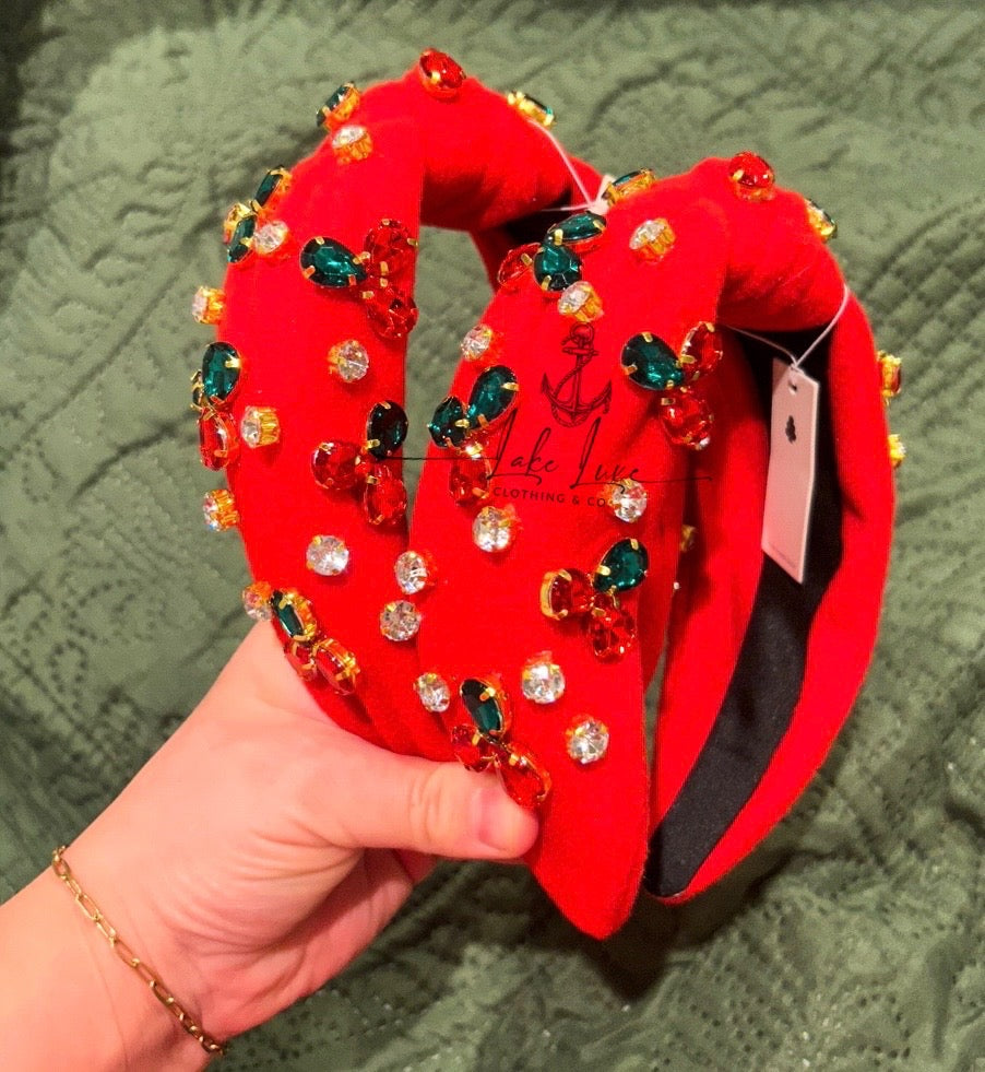 Red holiday headband