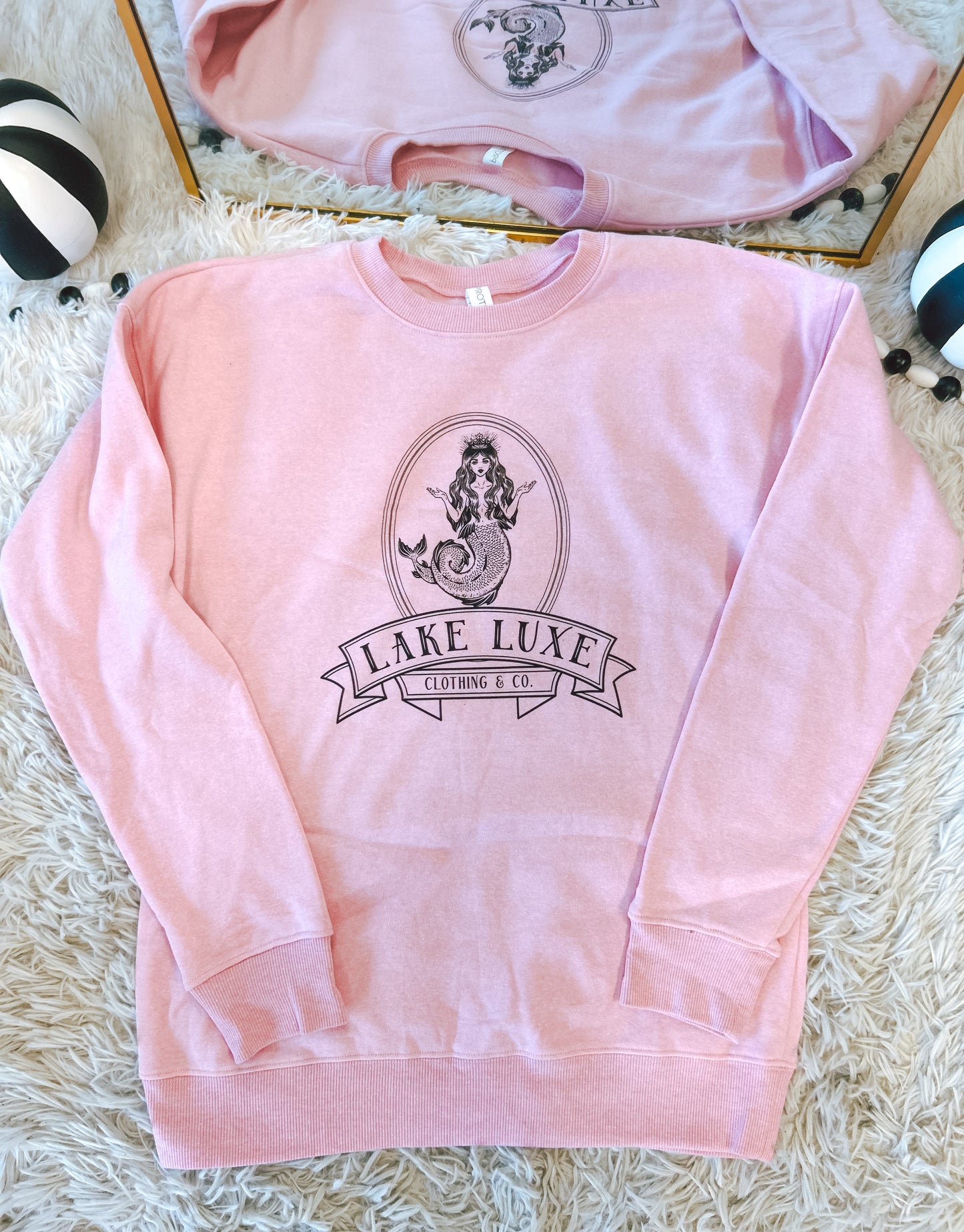Lake Luxe pink crew sweatshirt