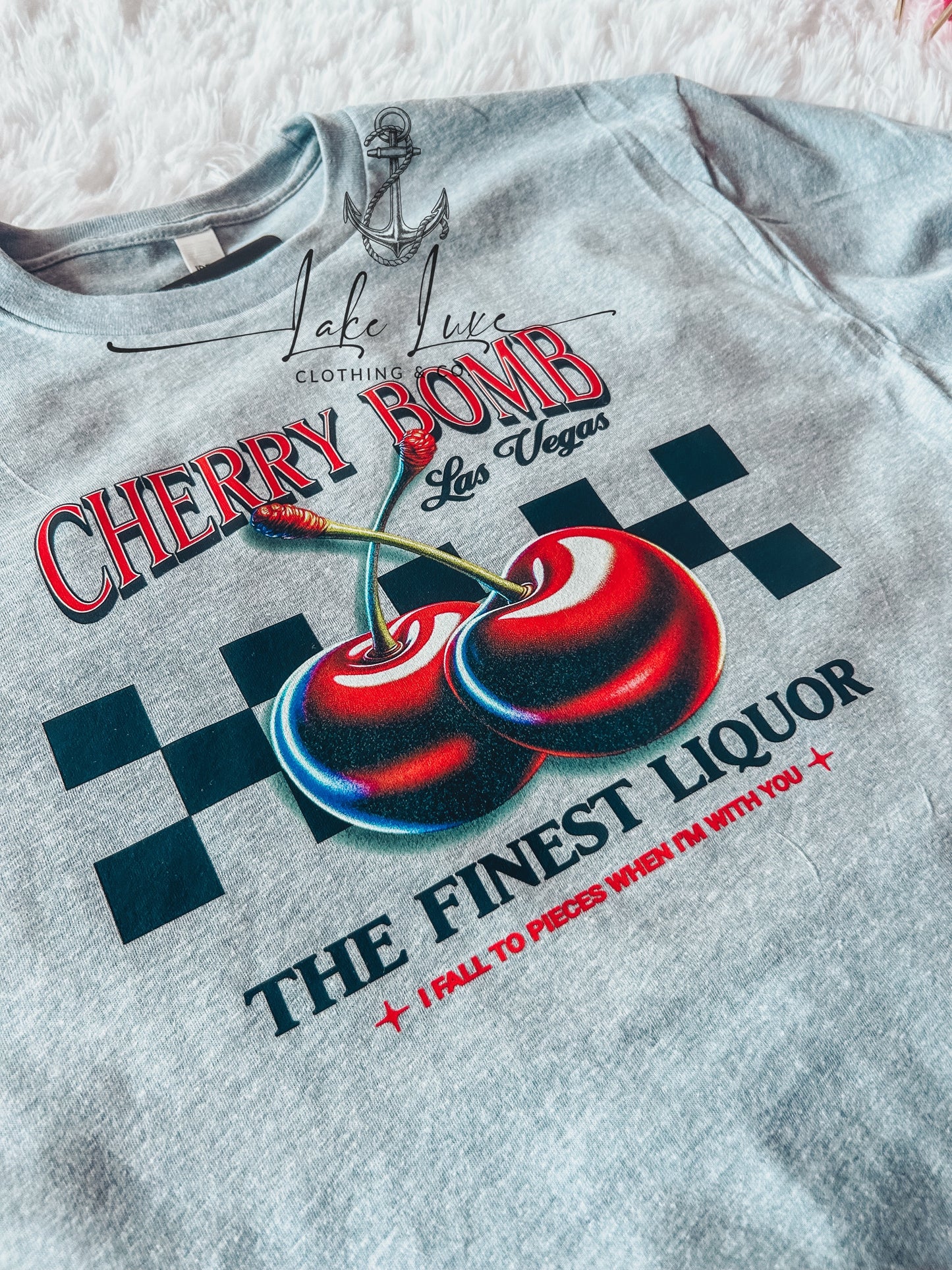 Cherry 🍒 Bomb 💣 crop tee - made to order – Lake Luxe Clothing & Co.