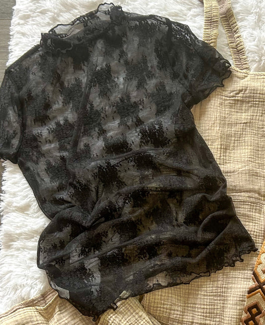 Black lace shirt