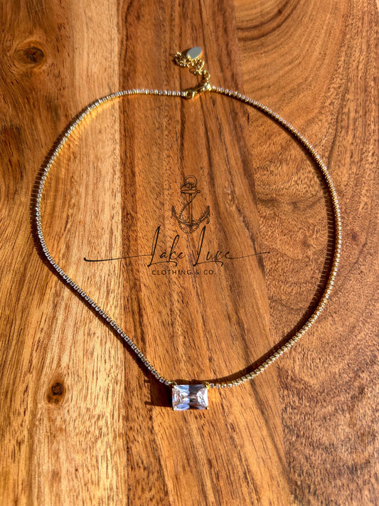 clear pendant tennis necklace