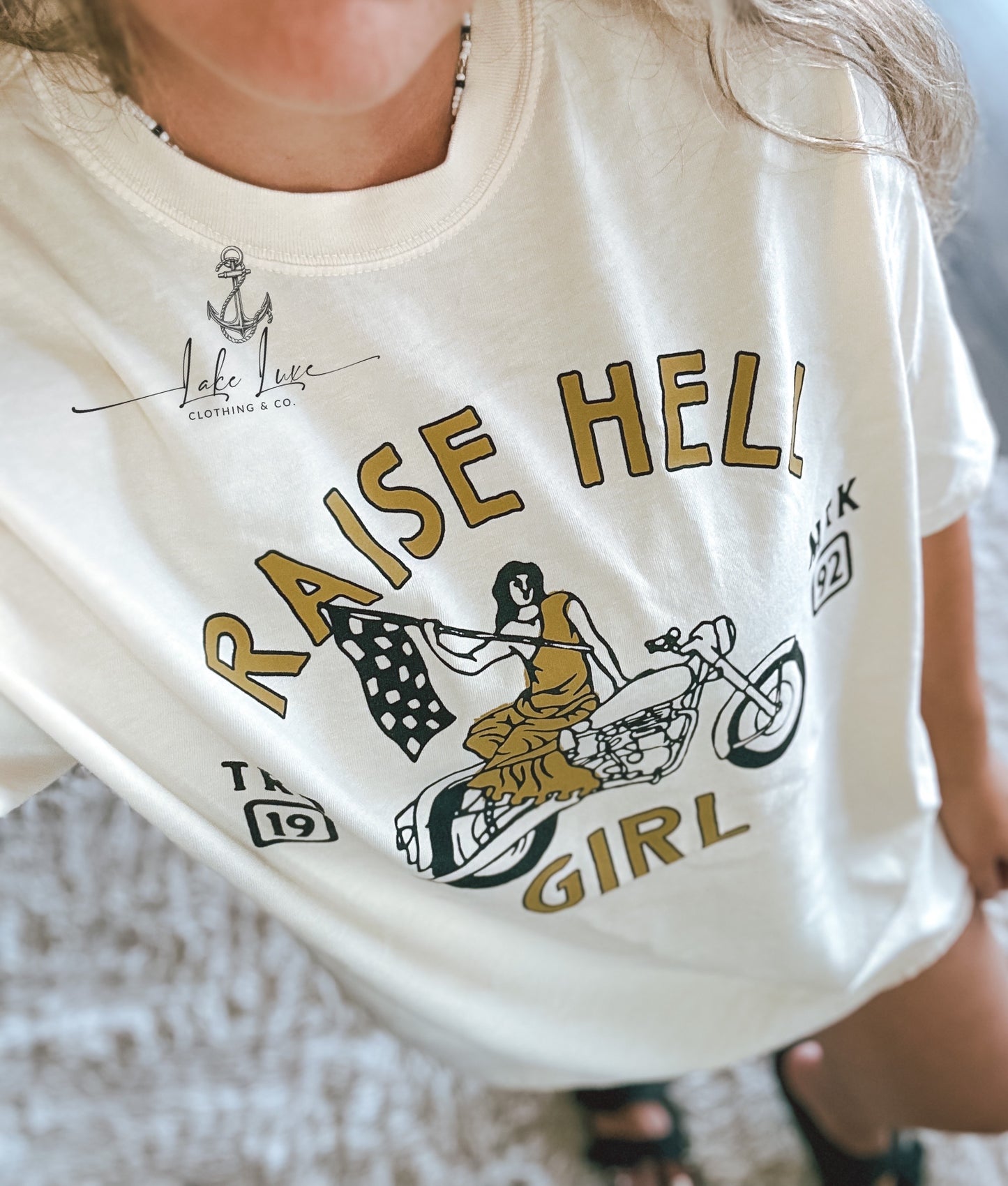 Raise Hell Girl - oversized graphic tee