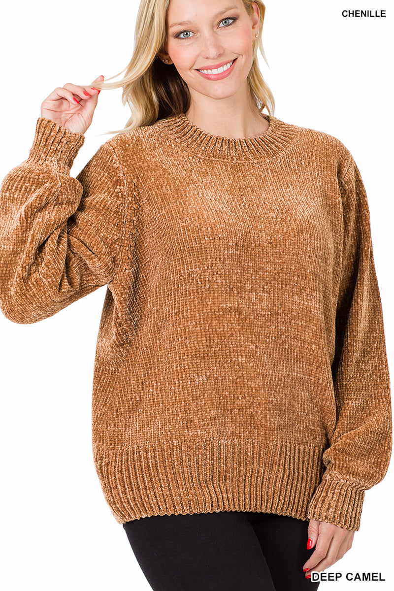 Chenille Brown Sweater