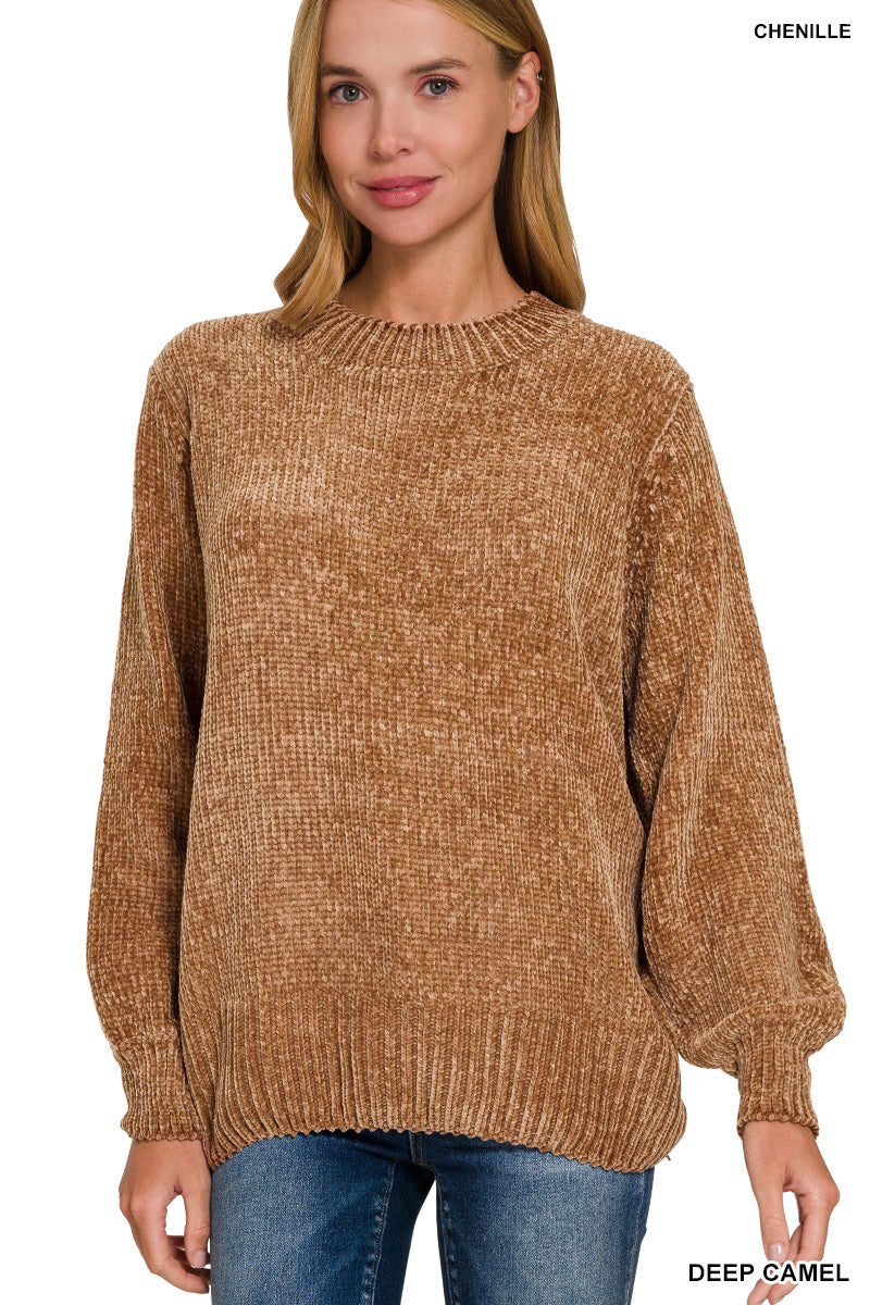 Chenille Brown Sweater