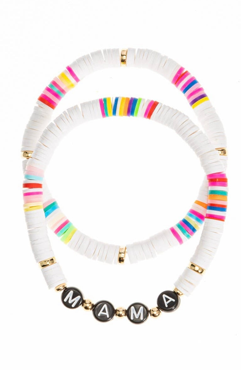 White mama bracelet set (2bracelets)