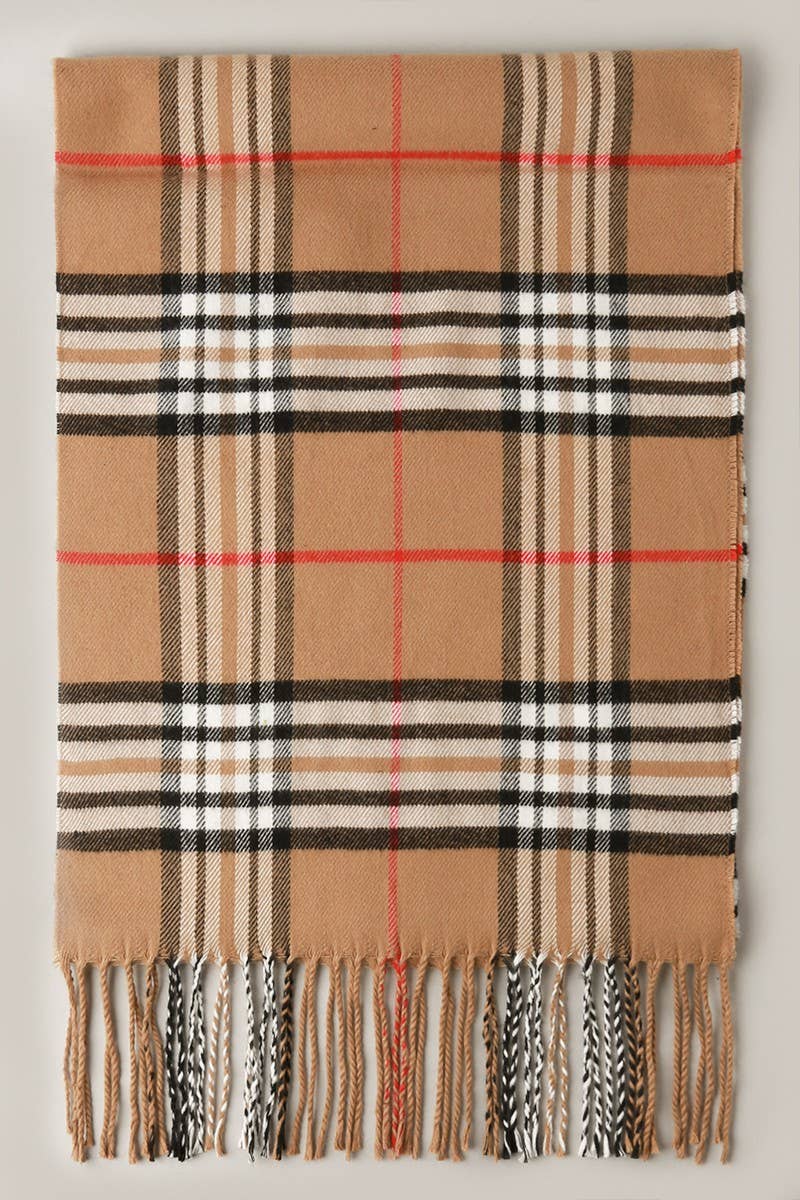 Brown plaid scarf