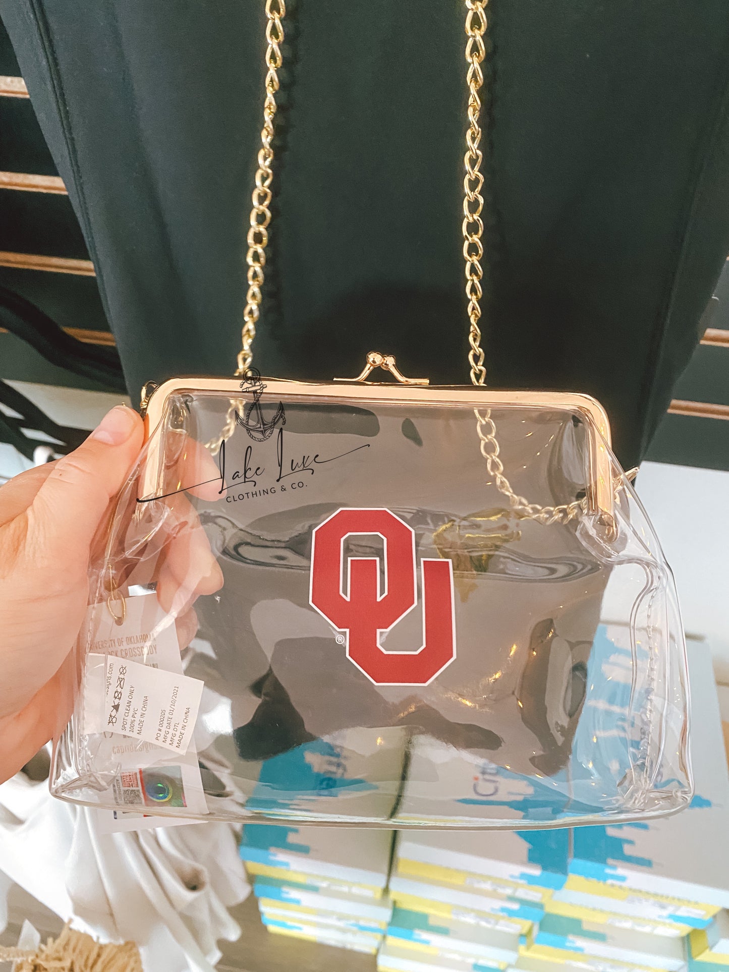 OU clear stadium crossbody purse